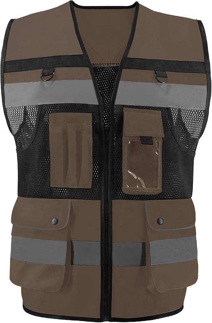 Safety Vest High Visibility Reflective Construction Vest by OPLERAI