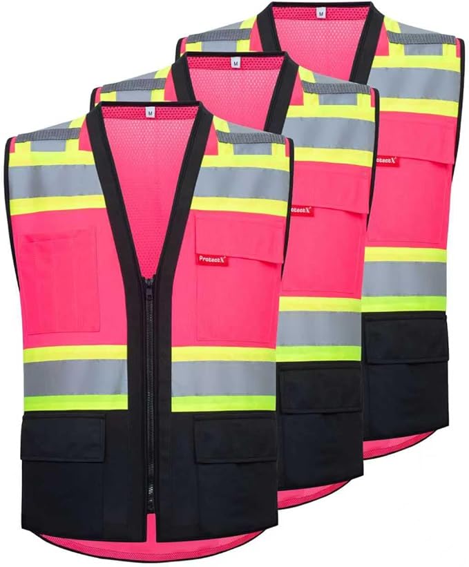 ProtectX 6 Pockets High Visibility Safety Vest by ProtectX
