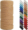 NOANTA Light Tan Macrame Cord 3mm x 109yards, Cotton Rope Macrame Yarn by NOANTA