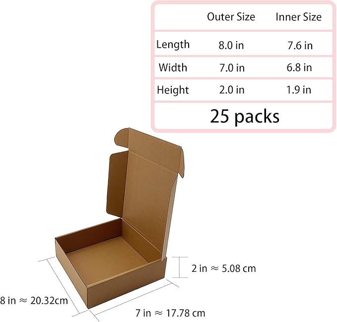 Shipping Boxes 8x7x2 inch 25 Pack - Image 5
