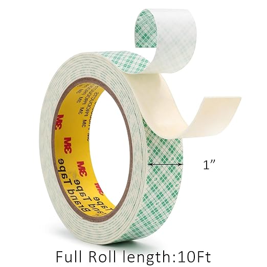3M Double Sided Foam Tape 1" x 10Ft 1 Pack White Double Coated Urethane - Image 3