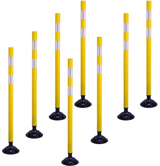 BESEA 8 Pack 36 Inch Traffic Delineator Posts by BeSea