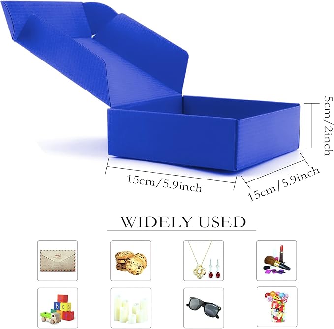 15 Pcs Royal Blue Cardboard Boxes Shipping Boxes, Recyclable Colored Corrugated - Image 3