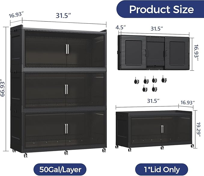 150Gal Extra Large Stackable Storage Bins - Image 2