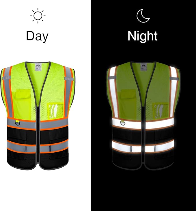 BeautyWill Custom Logo Safety Vest Class 2 High Visibility Reflective Vest - Image 4