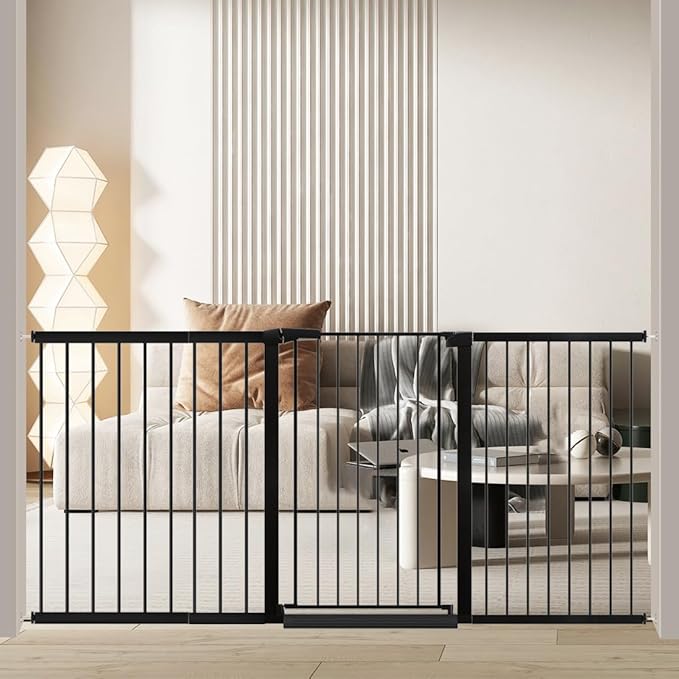 38.5" Extra Tall Dog Gate 76.38"-79.13" Wide by FairyBaby