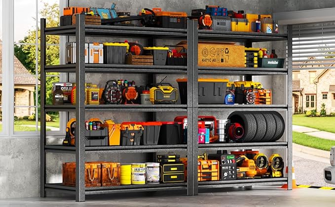 Garage Shelves, 14-48''W Heavy-Duty Storage Shelves, Double-Layer Uprights - Image 2