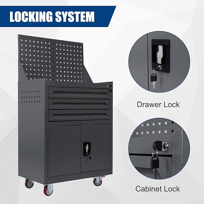 Rolling Tool Chest with Drawers Tool Storage Cabinet Auto Repair Tool Cart - Image 5