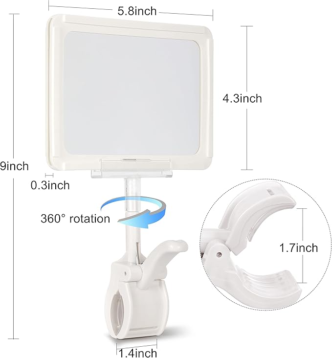 Acrylic Sign Holder with Clamp, 6 x 9 Inch Double Head Display Clips with PVC - Image 7
