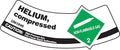 Accuform Cylinder Shoulder Label, Helium Compressed UN1046 Caution, Adhesive by Accuform