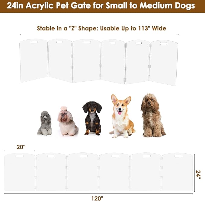 Modern Frame Clear Acrylic Freestanding Pet Gate - Image 4