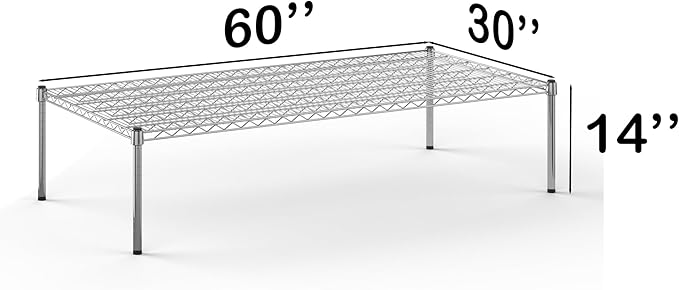 30''W x 60''L x 14''H Chrome Plated Wire Dunnage Rack | Off The Floor Storage - Image 3