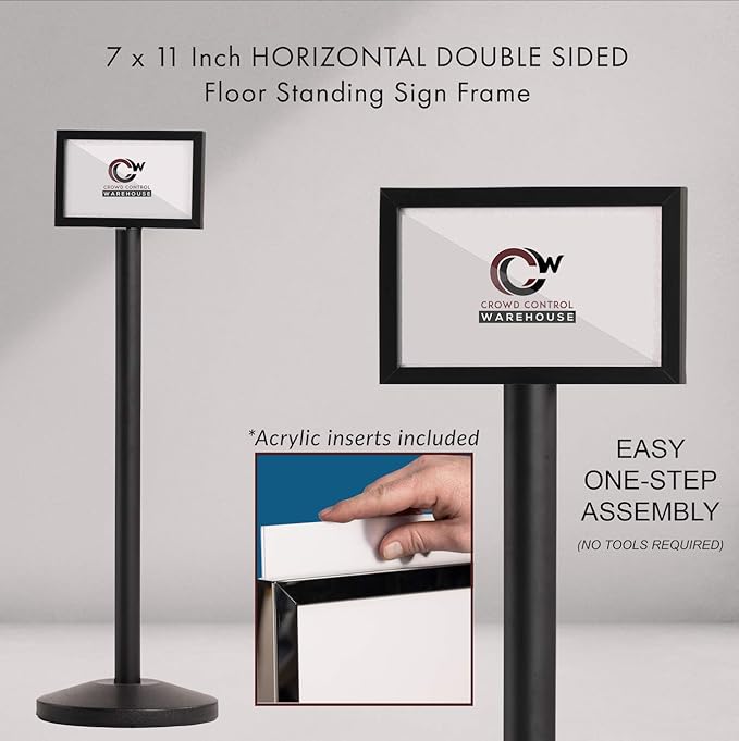 Crowd Control Warehouse Pedestal Standing Floor Sign Frame - Image 2