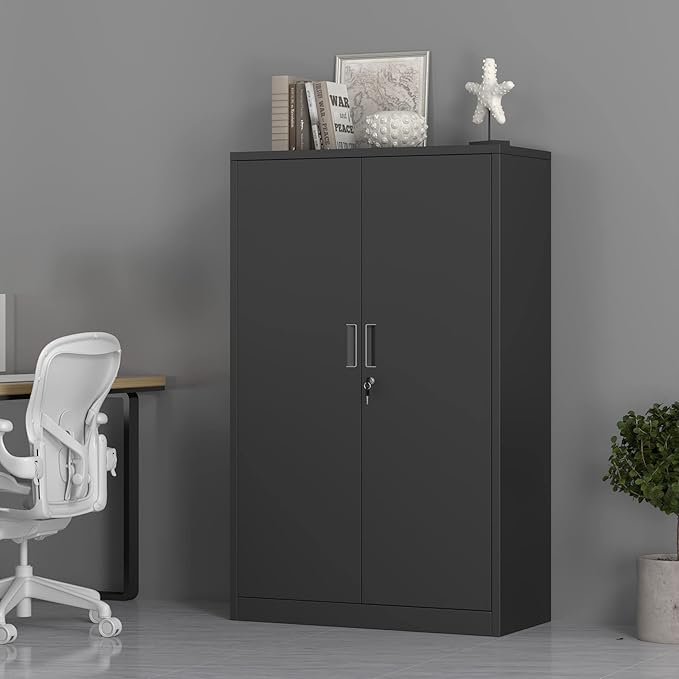 Metal Storage Cabinet with Locking Doors and 3 Adjustable Shelves, 53.5-Inch - Image 9