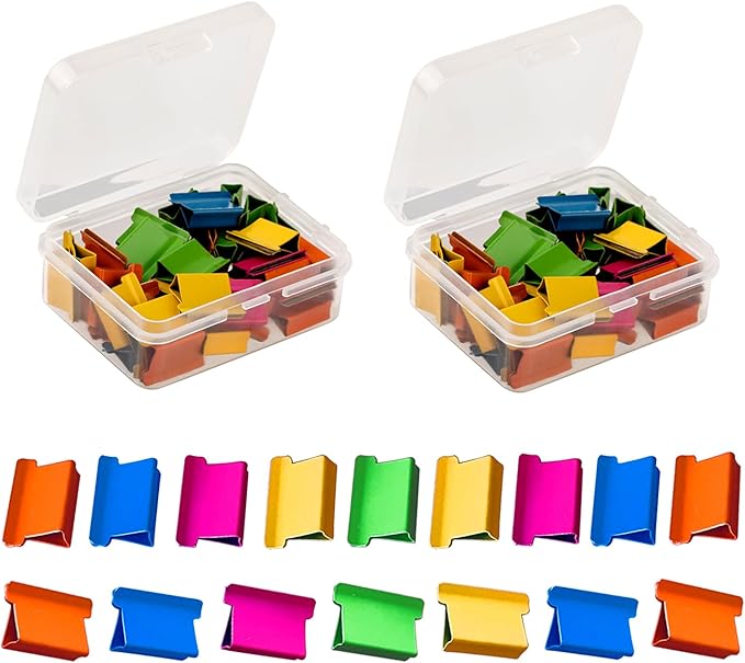 100PCS Colorful Binder Clips, Work by Lzzabo