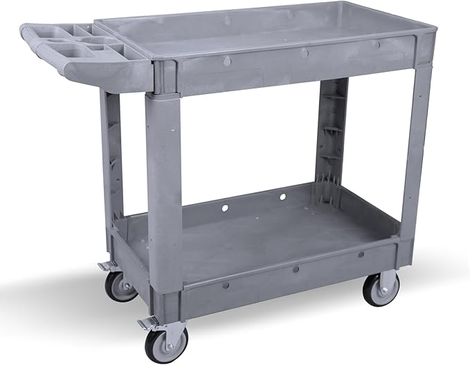 Utility Rolling Tool Cart, 40 x 17-Inch Plastic Rolling Carts, Huge Storage by Tooremine