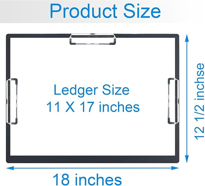 Acocony 11x17 Clipboard Three Clip Super Tough Extra Large Clipboard PP Plastic - Image 2