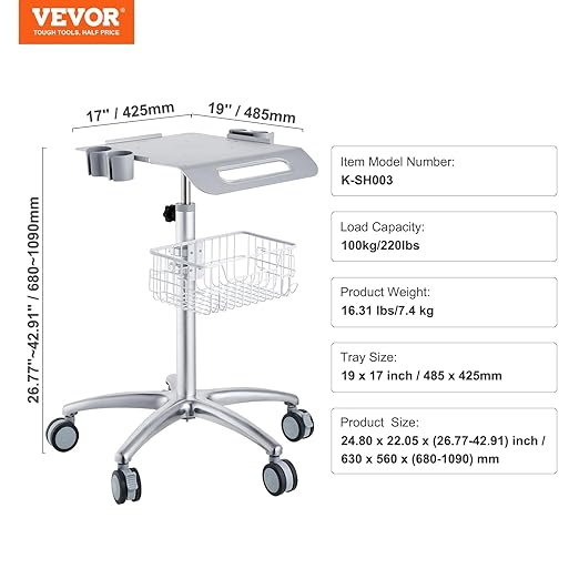 VEVOR Medical Cart, Salon Cart - Image 4