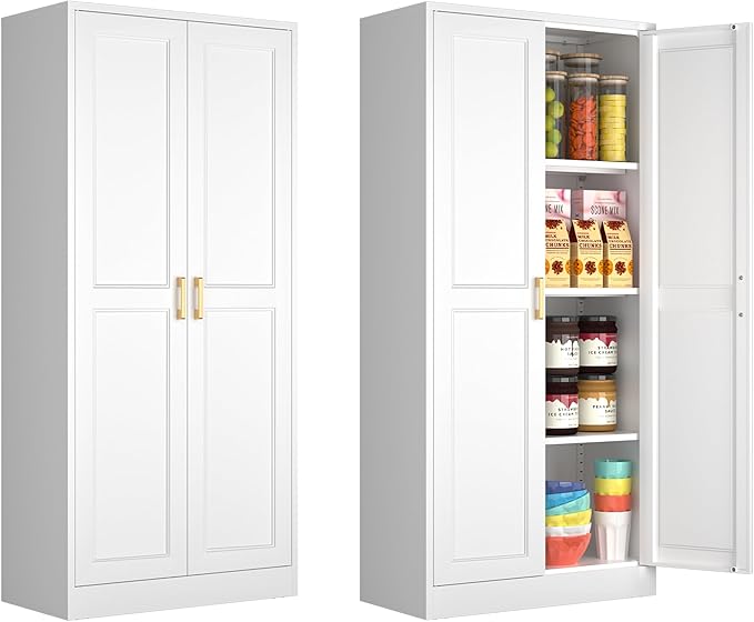 Kitchen Pantry Cabinet, 60 Inch Tall Pantry Storage Cabinet by POLUP