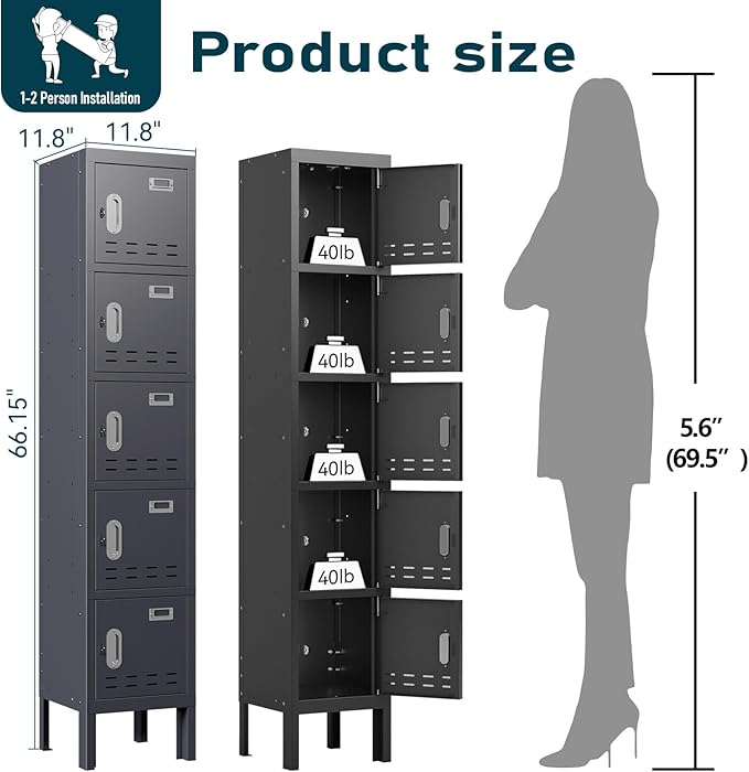 Metal Lockers - 66" Height Steel Lockers - Image 2