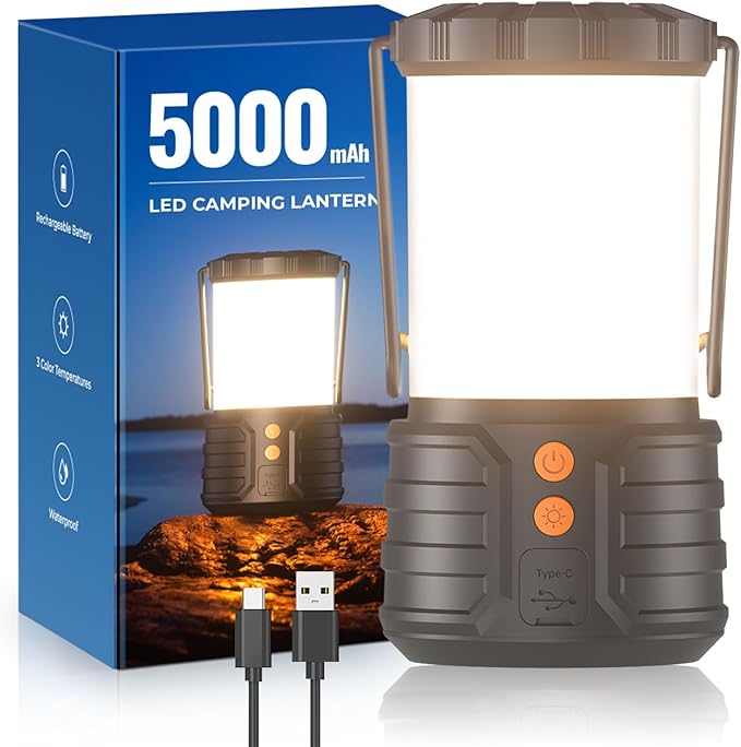 Camping Lantern, 5000mAh Rechargeable Battery Emergency Lights by WelcometoPopoIron