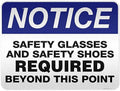 Safety Glasses and Safety Shoes Required Beyond This Point Sign, 36x48 by MySignCenter