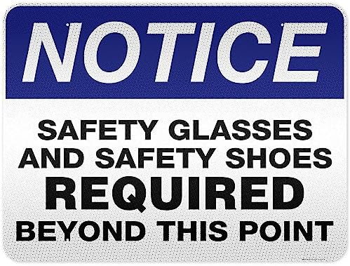 Safety Glasses and Safety Shoes Required Beyond This Point Sign, 36x48 by MySignCenter