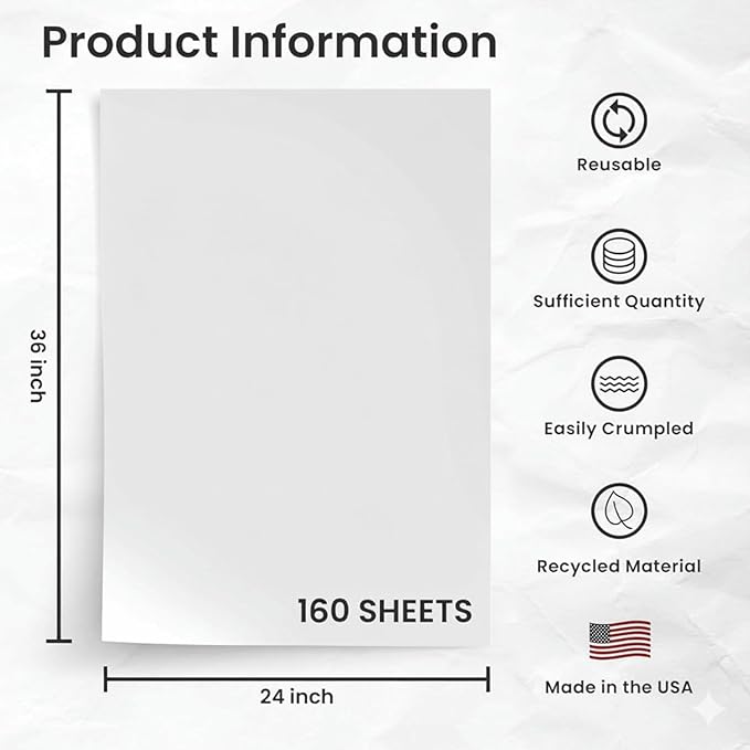 Bryco Goods 24" x 36" Newsprint Packing Paper Sheets - Image 2
