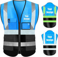YOWESHOP High Visibility Safety Vest Custom Your Logo Protective Workwear 5 by YOWESHOP