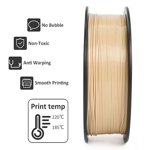Geeetech PLA Filament 1.75mm Bone White 3D Printer Filament 1kg, Neatly Wound - Image 3