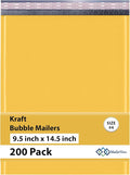 Large Kraft Bubble Mailers 9.5x14.5 inch #4 | Self Seal Padded Envelopes by MAILERVIEW