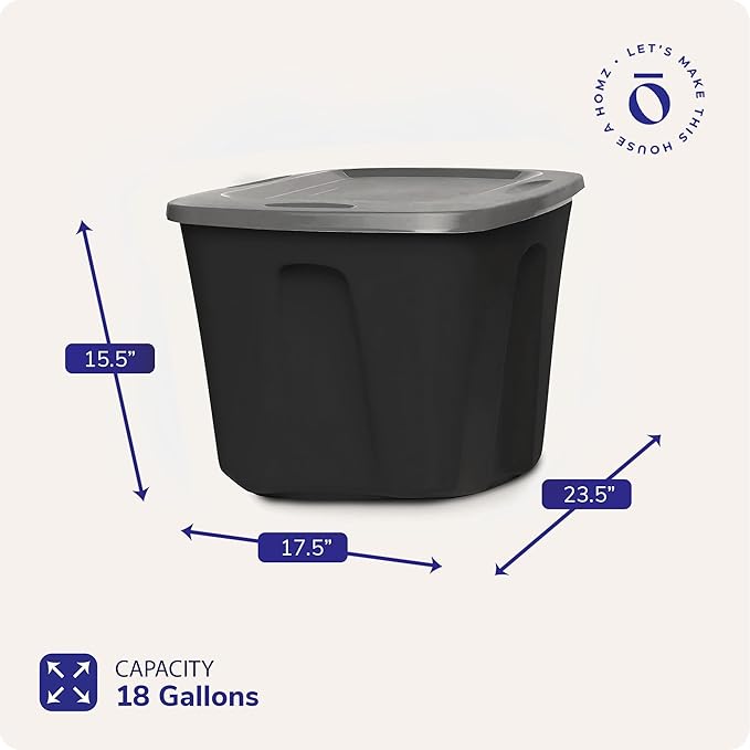 HOMZ Durable Molded Bin, Plastic Storage Container - Image 4