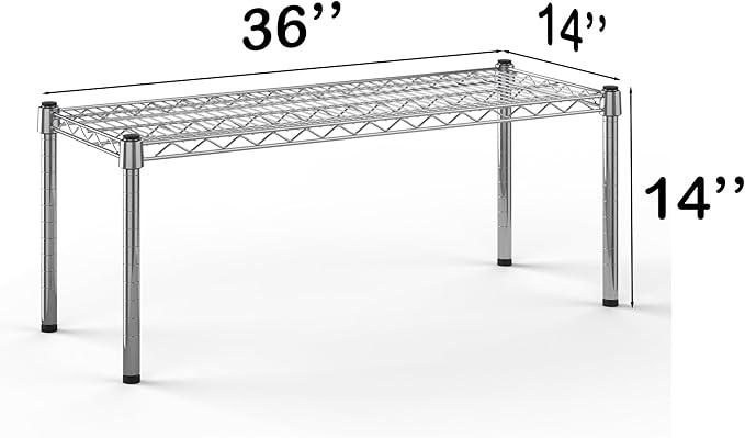 14''W x 36''L x 14''H Chrome Plated Wire Dunnage Rack | Off The Floor Storage - Image 3