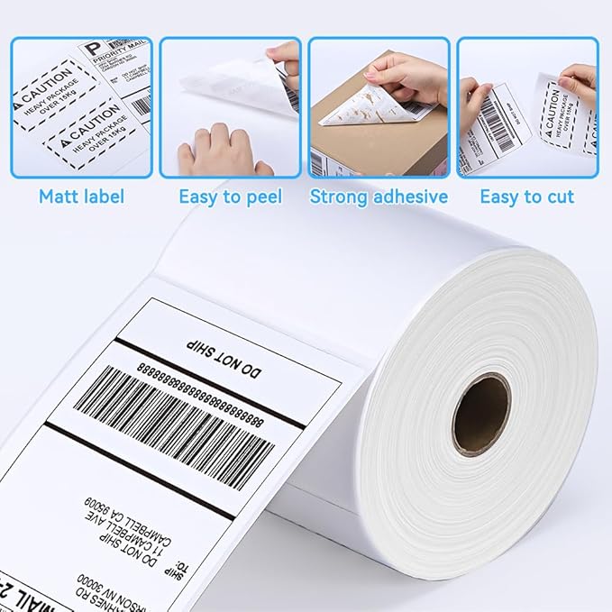 Label KINGDOM 4 x 6 Inch Direct Thermal Shipping Label Roll, 500 Sheets - Image 4