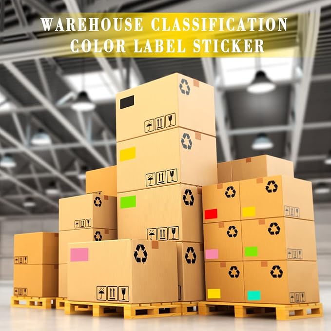 PARLAIM 5 x 3 Inch Black Rectangular Color Coding Stickers, Square 250pcs Color - Image 6
