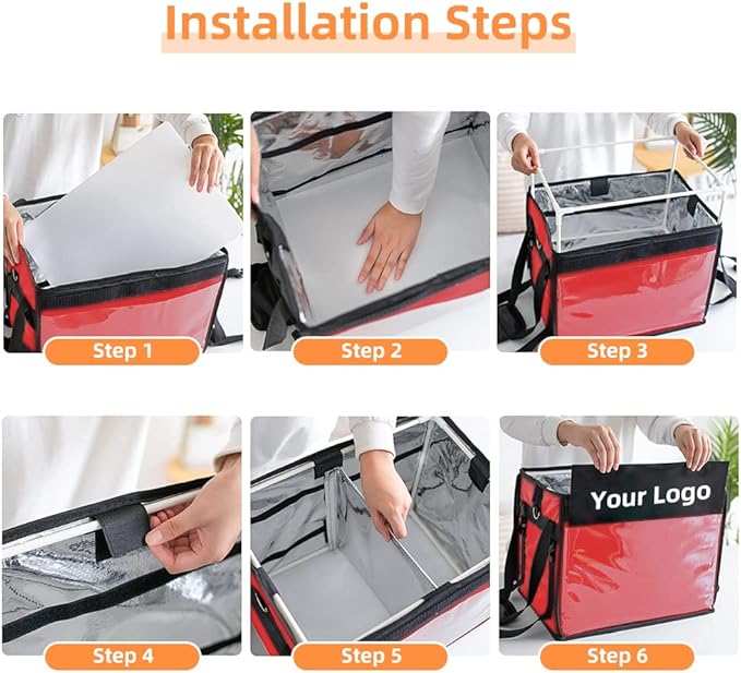 Red Insulated Bags For Food Delivery XL - Image 9