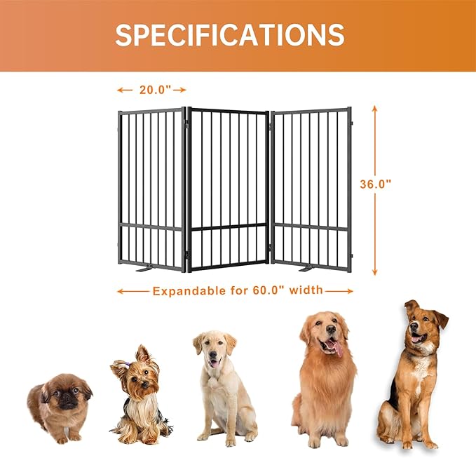 Full Metal Freestanding Dog Gate - Image 4