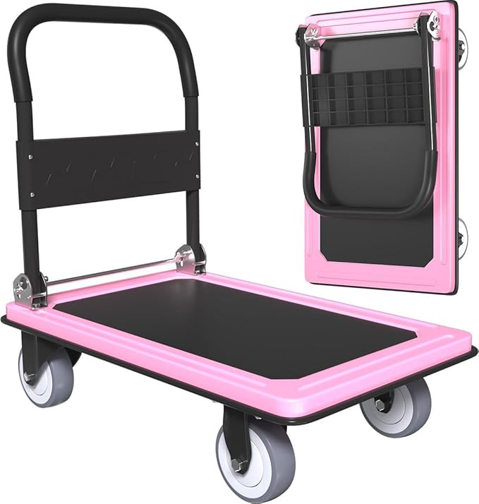WUD Push Cart, Folding Mobile Platform Trolley, Thickened and Reinforced by WUD