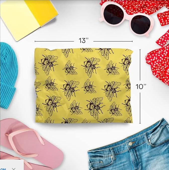 10x13 Poly Mailers – Honey Bee – Waterproof, Tear-Resistant Shipping Bags - Image 2