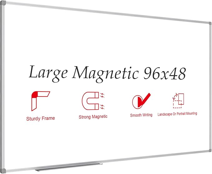 JILoffice Large Magnetic White Board, Dry Erase Board 96 x 48 Inch by JILoffice