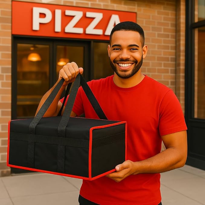 Bodaon Insulated Pizza Bags for Food Delivery 16" x 16" x 6", Compact Pizza Bag - Image 5