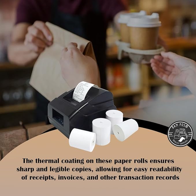 BAM POS 3 1/8" x 190' Thermal Receipt Paper Rolls - Image 7
