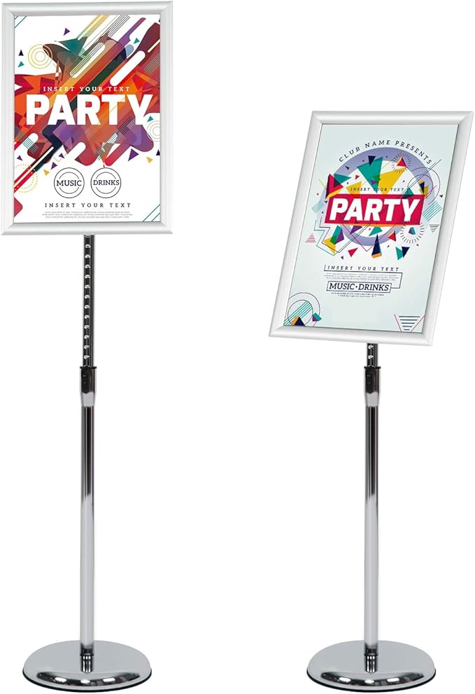 Pedestal Poster Stand, Adjustable Aluminum 11 x 17 Floor Standing Holder by VAIIGO