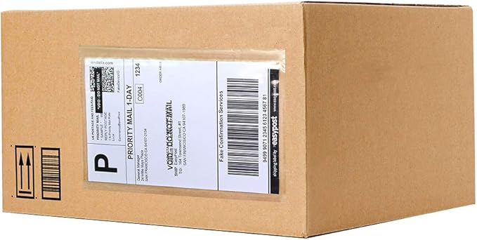 SJPACK 6" x 9" Packing List Envelopes, Shipping Label Sleeves, 100 Packs Clear by SJPACK