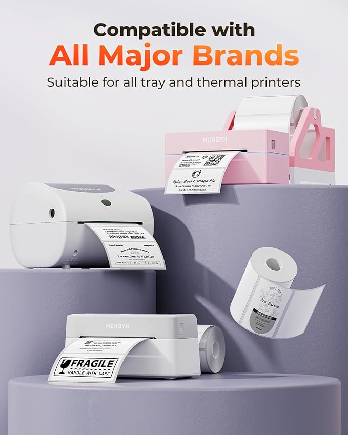 MUNBYN 4” X 2” Direct Thermal Labels, Thermal Printer Stickers, Strong Adhesive - Image 3