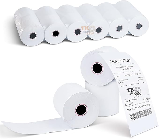 2 1/4" x 150' Thermal Paper, Adding Machine/Calculator POS Receipt paper by TKThermalKing