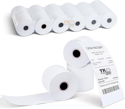 2 1/4" x 150' Thermal Paper, Adding Machine/Calculator POS Receipt paper by TKThermalKing