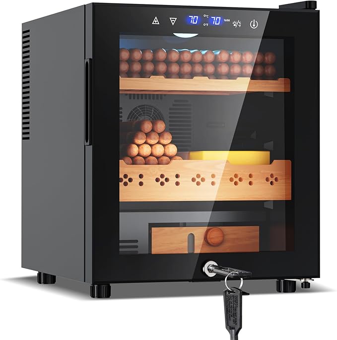 Tylza Cigar Humidor Cabinet 50L, Temp & Humidity Control Electric Humidors by TYLZA
