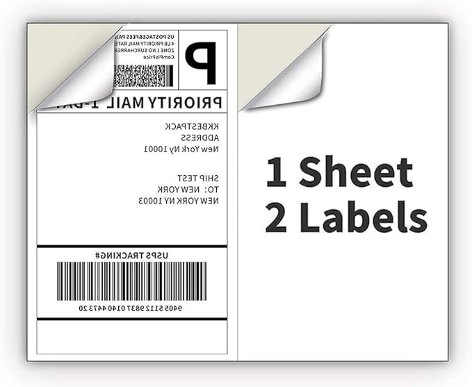 Coopaty Half Sheet Shipping Labels by COOPATY