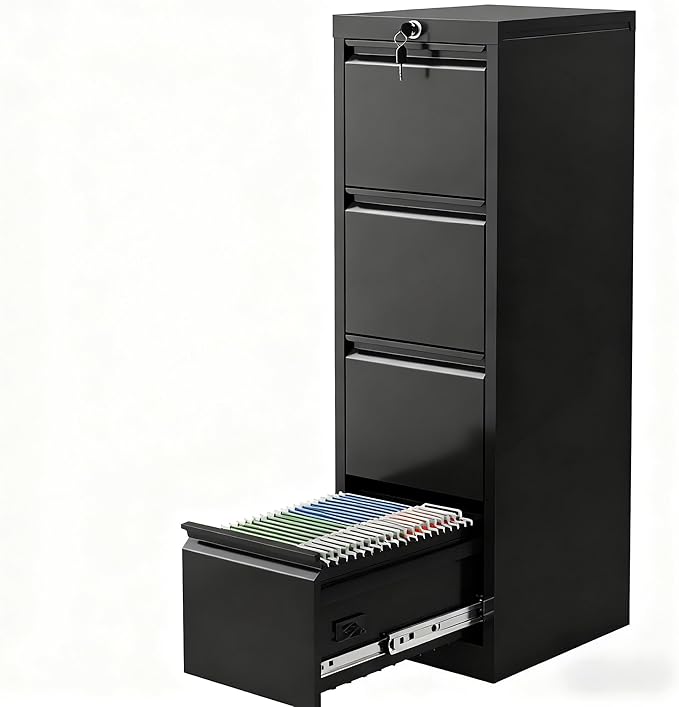 4 Drawer Metal File Cabinet by Unknown